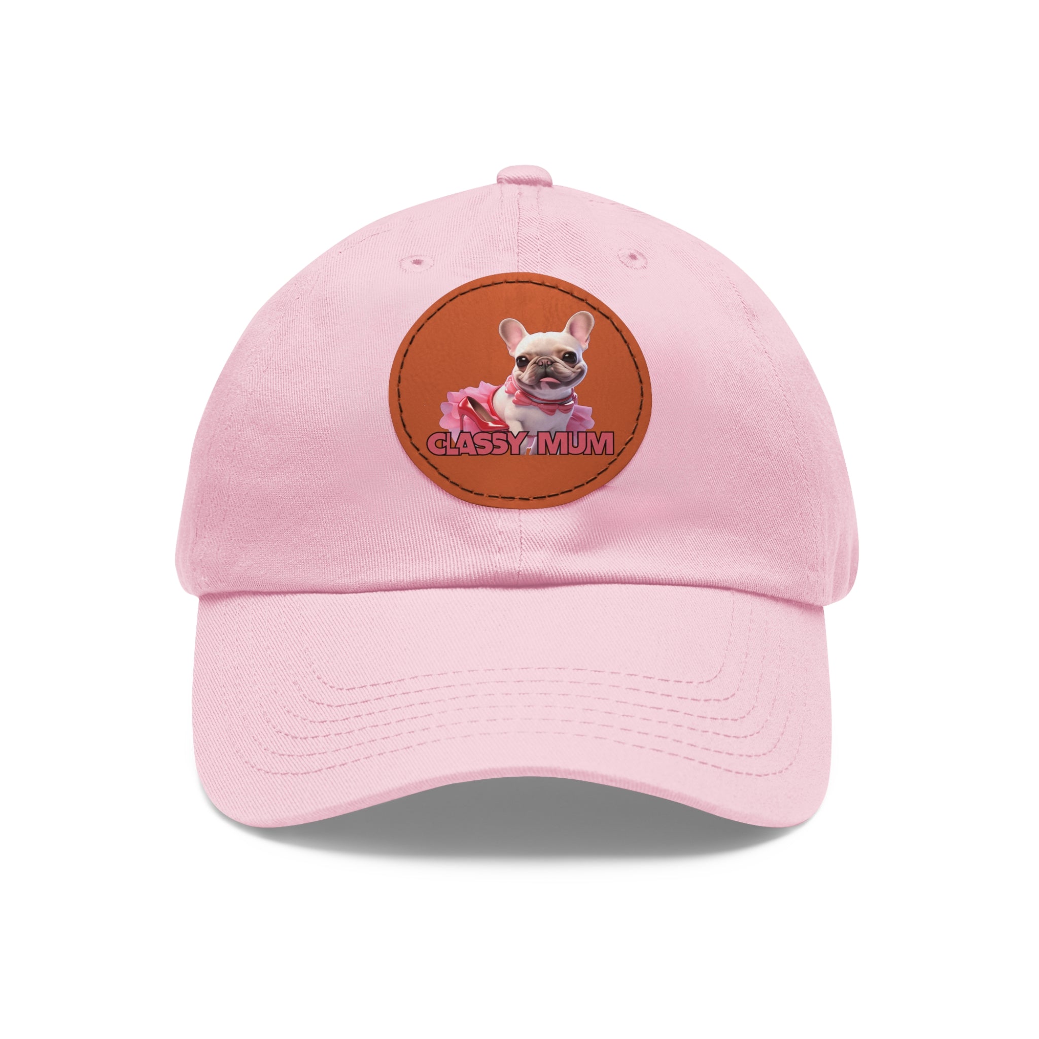Dad Hat with Leather Patch (Round)