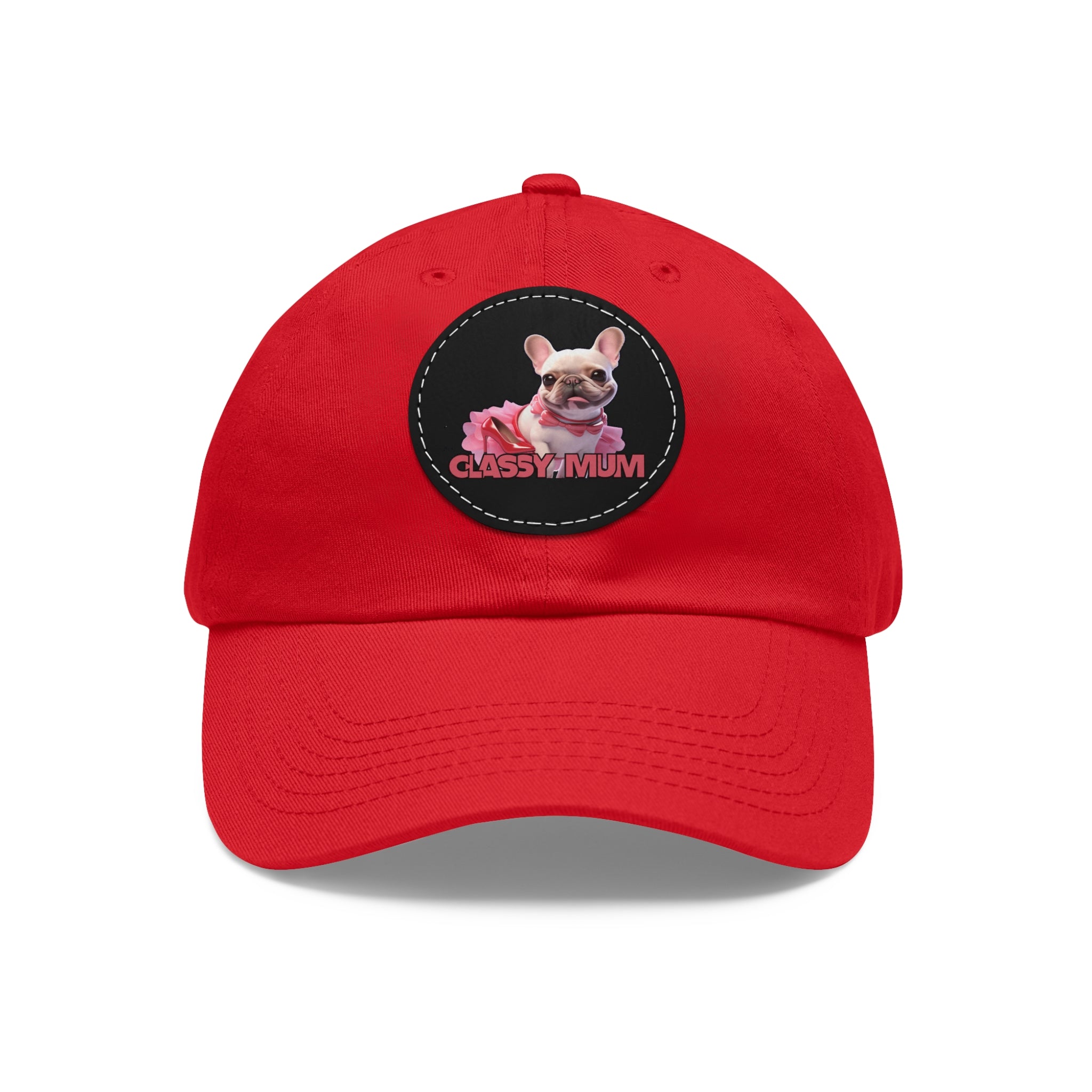 Dad Hat with Leather Patch (Round)