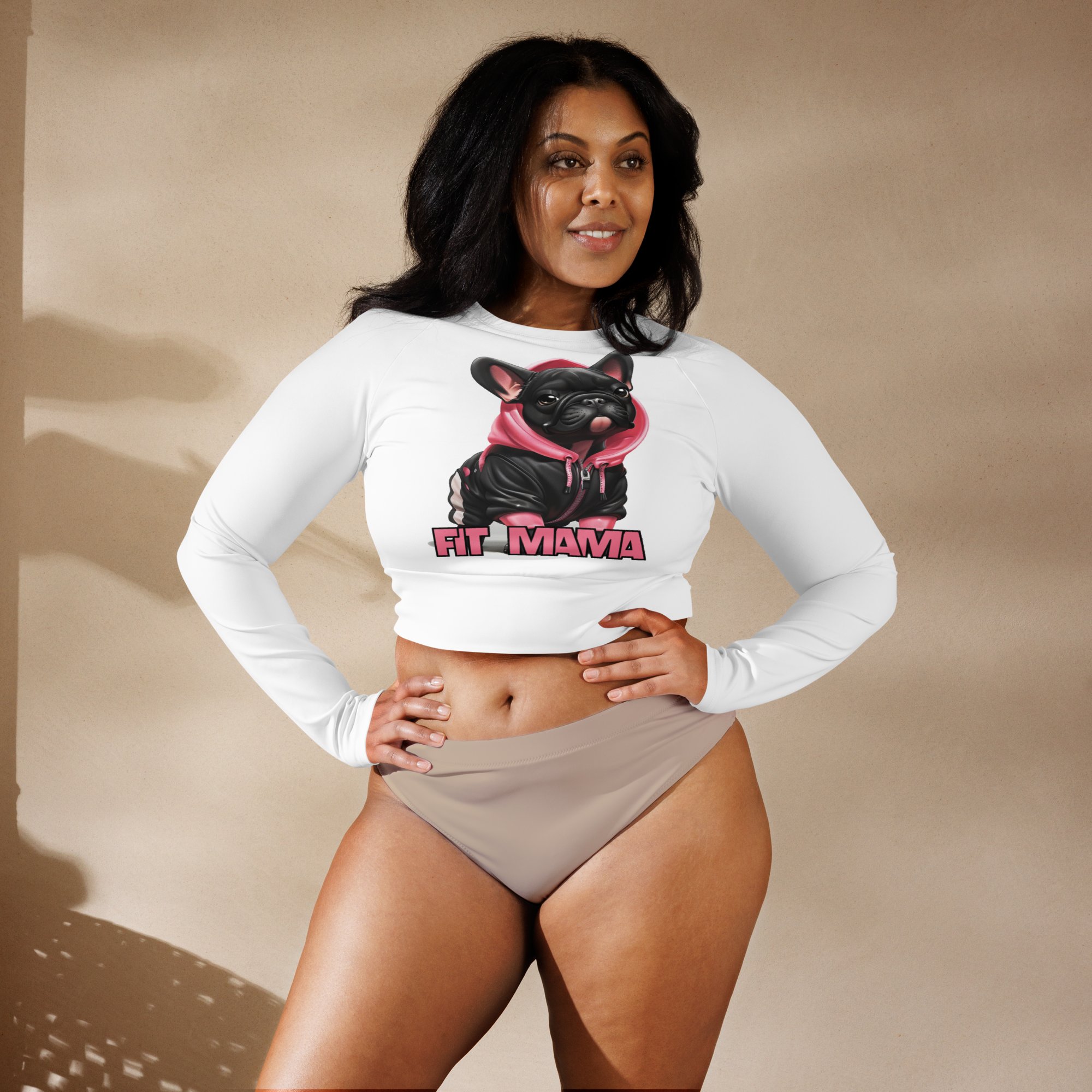 Recycled long-sleeve crop top