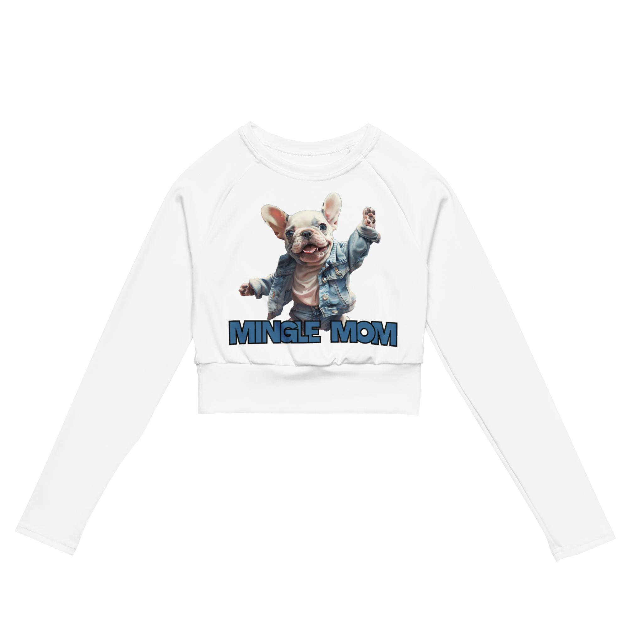 Recycled long-sleeve crop top