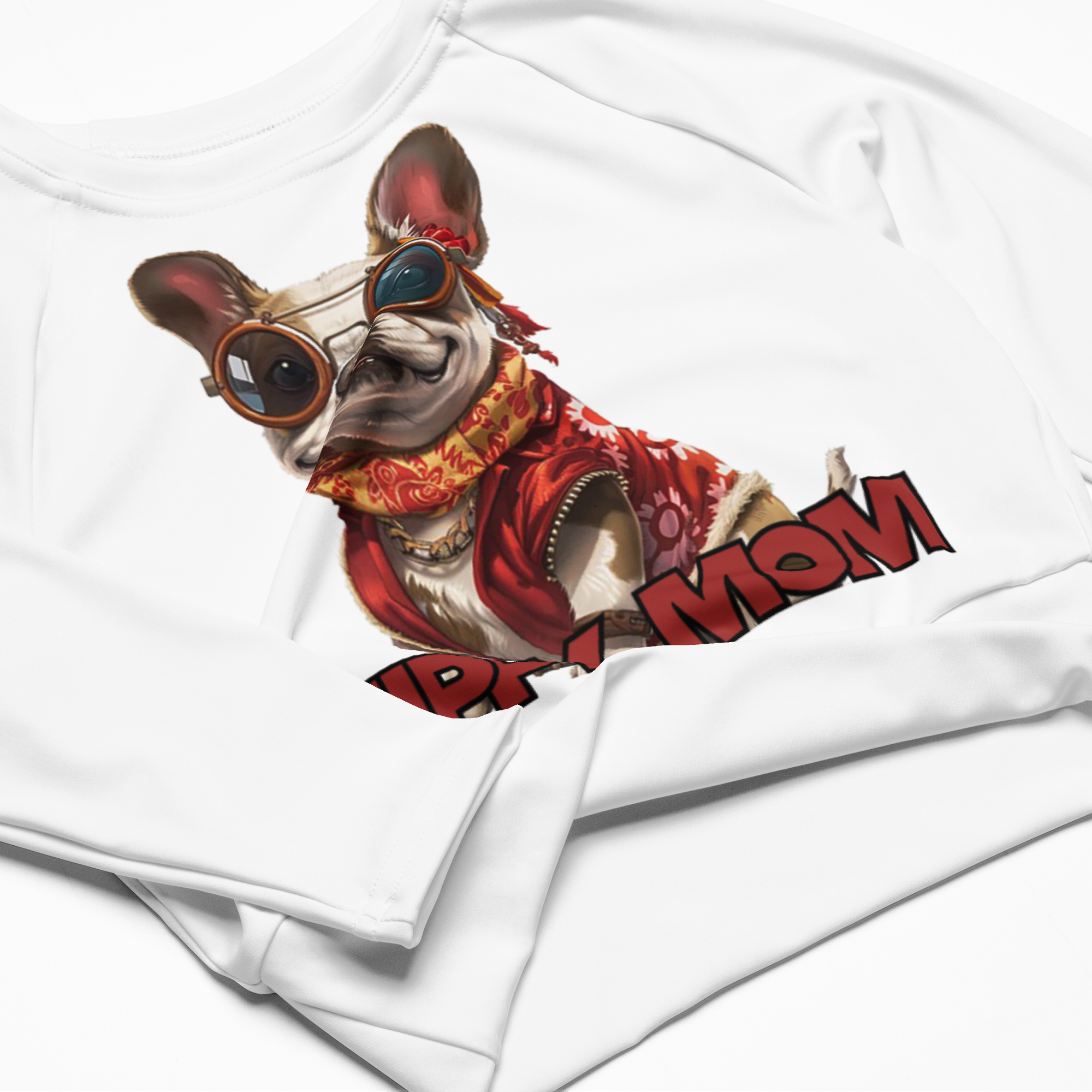Recycled long-sleeve crop top