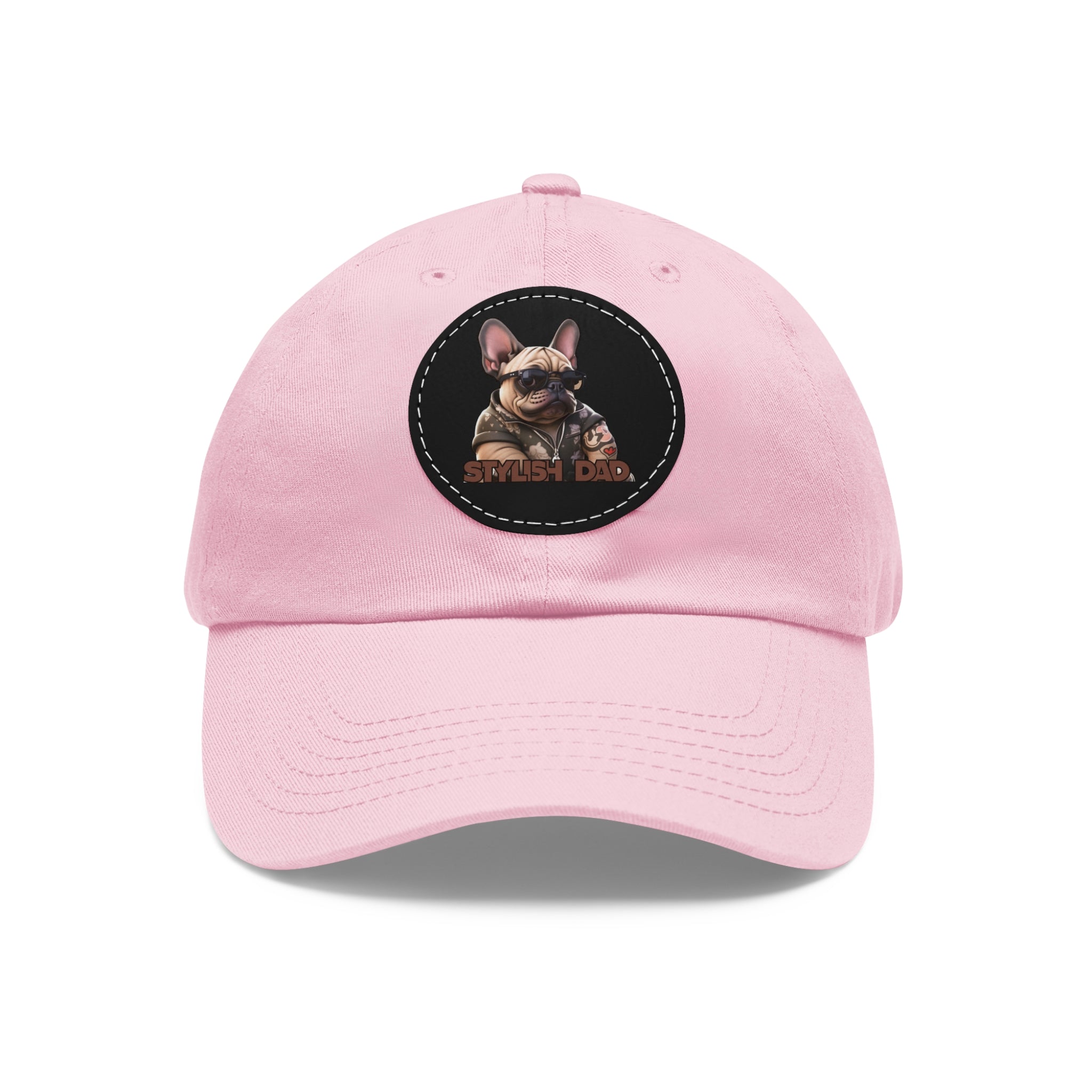 Dad Hat with Leather Patch (Round)