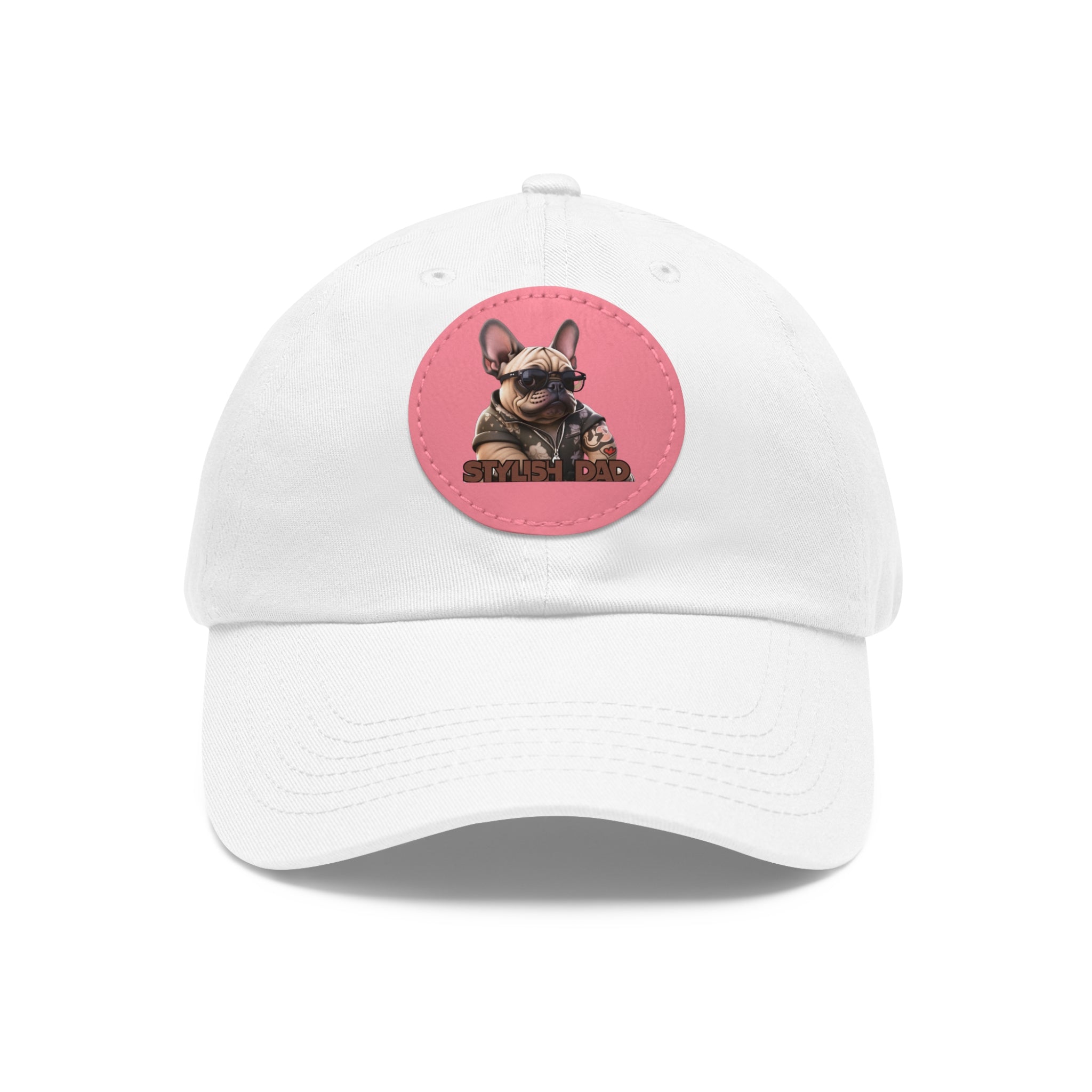 Dad Hat with Leather Patch (Round)