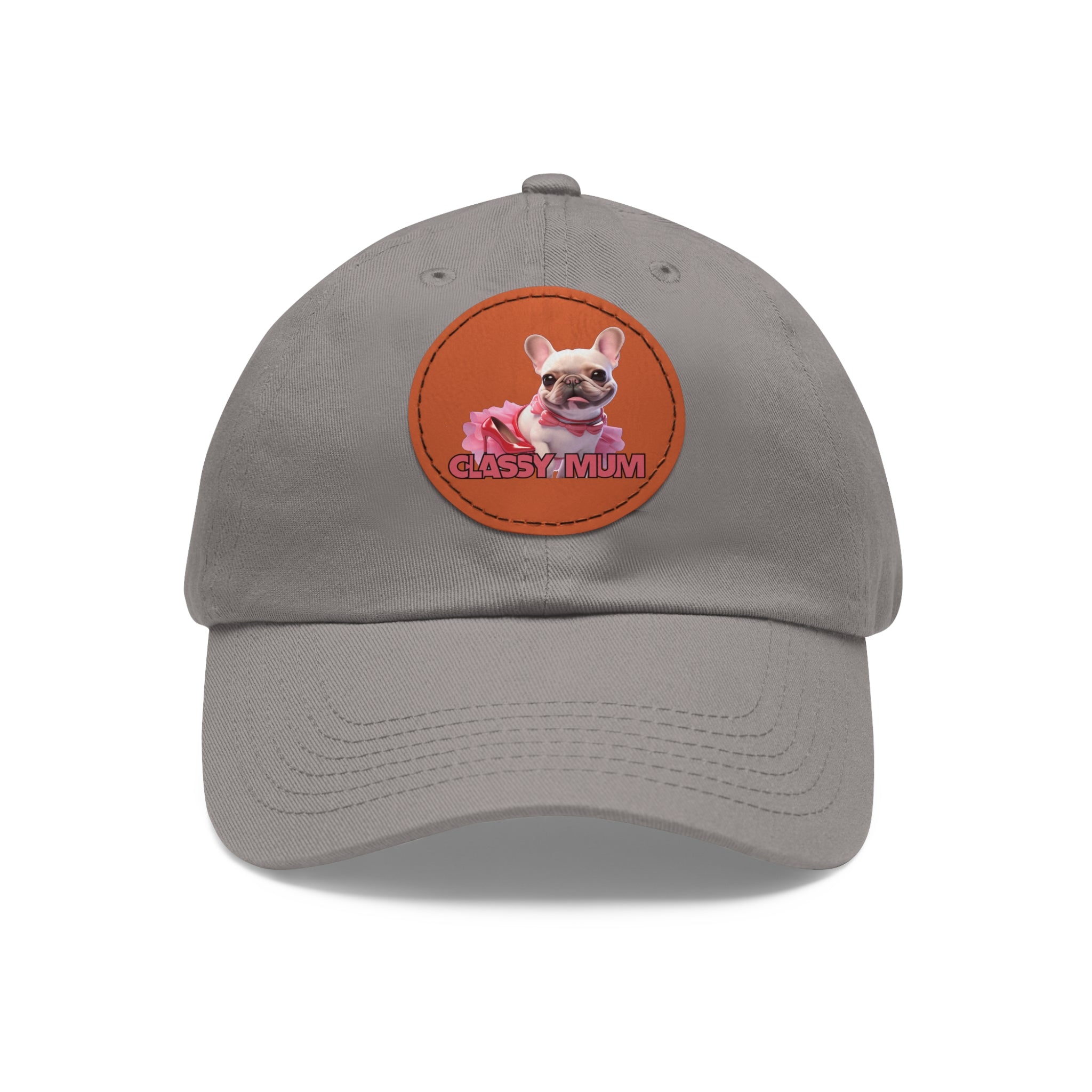 Dad Hat with Leather Patch (Round)