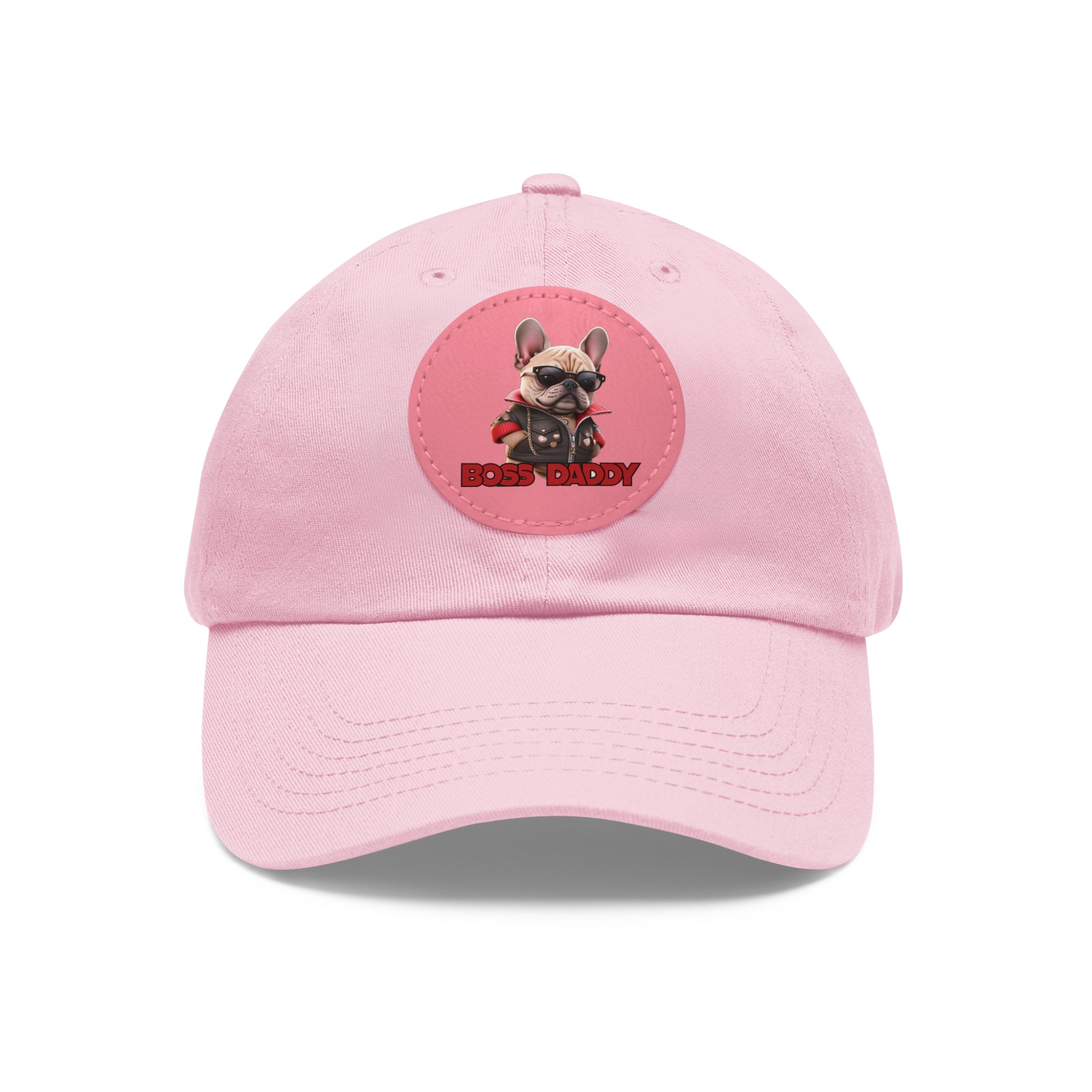 Dad Hat with Leather Patch (Round)