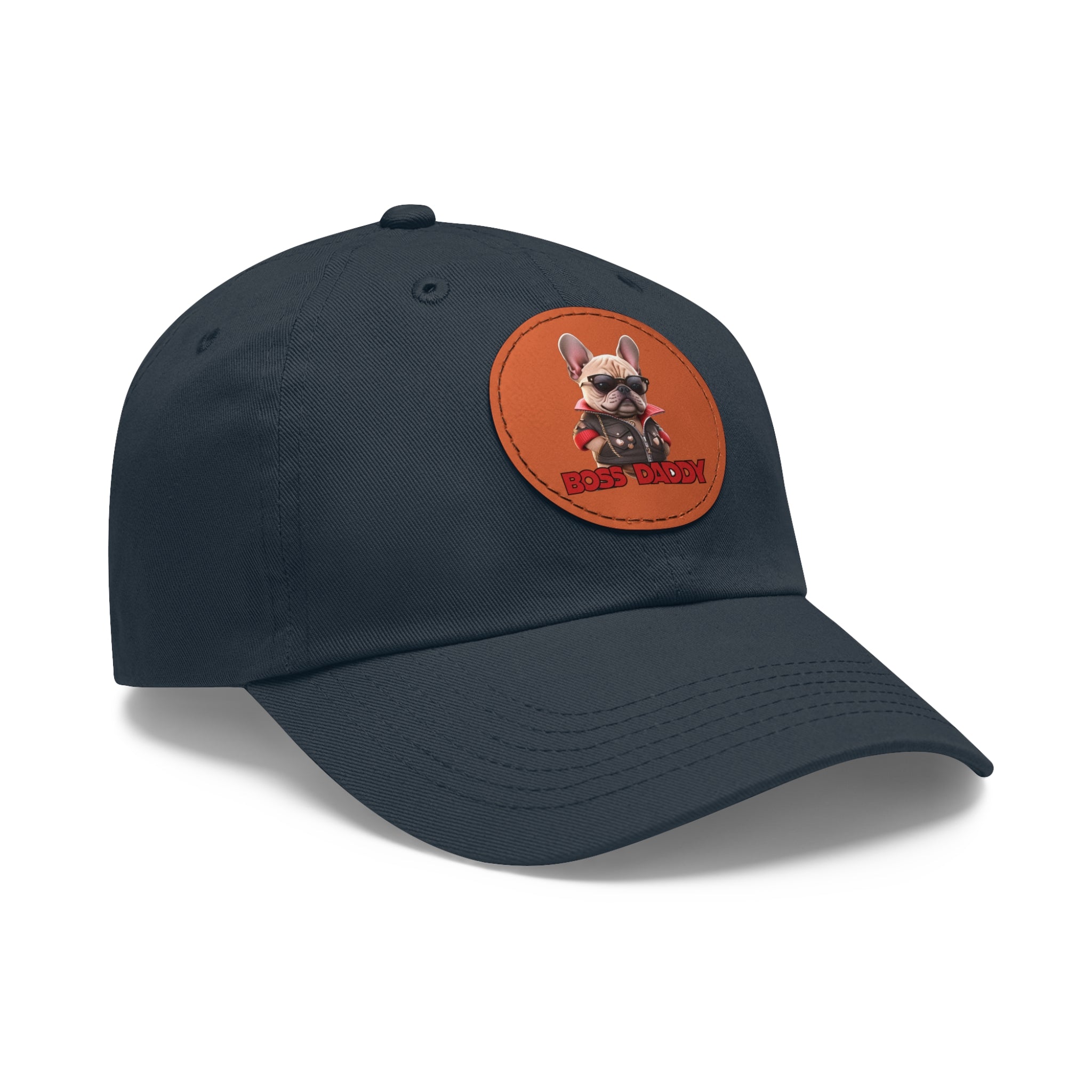 Dad Hat with Leather Patch (Round)