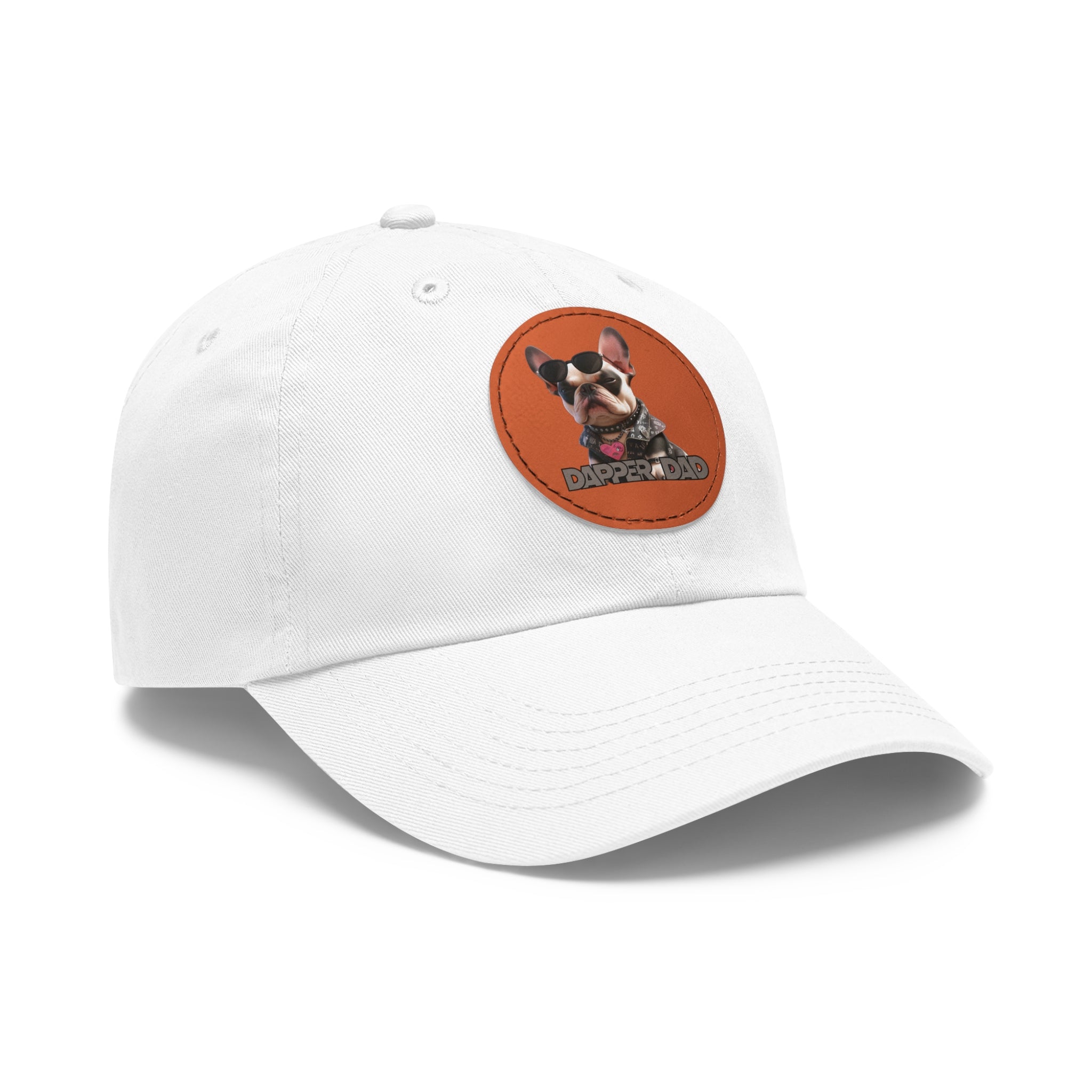 Dad Hat with Leather Patch (Round)