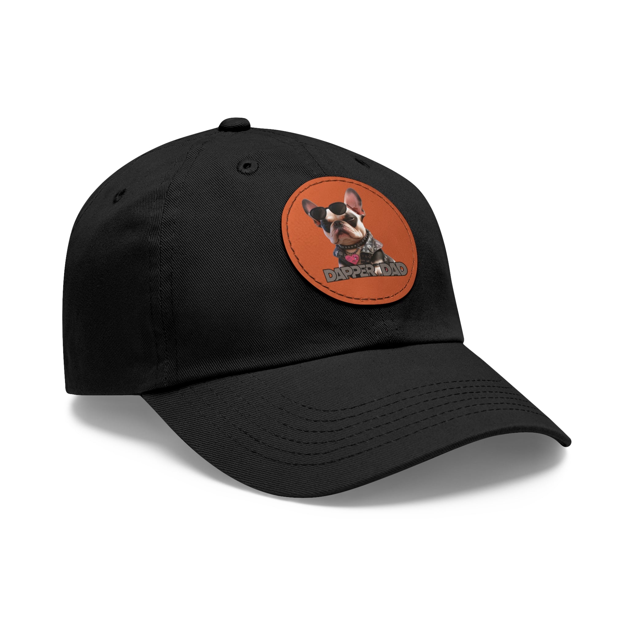 Dad Hat with Leather Patch (Round)