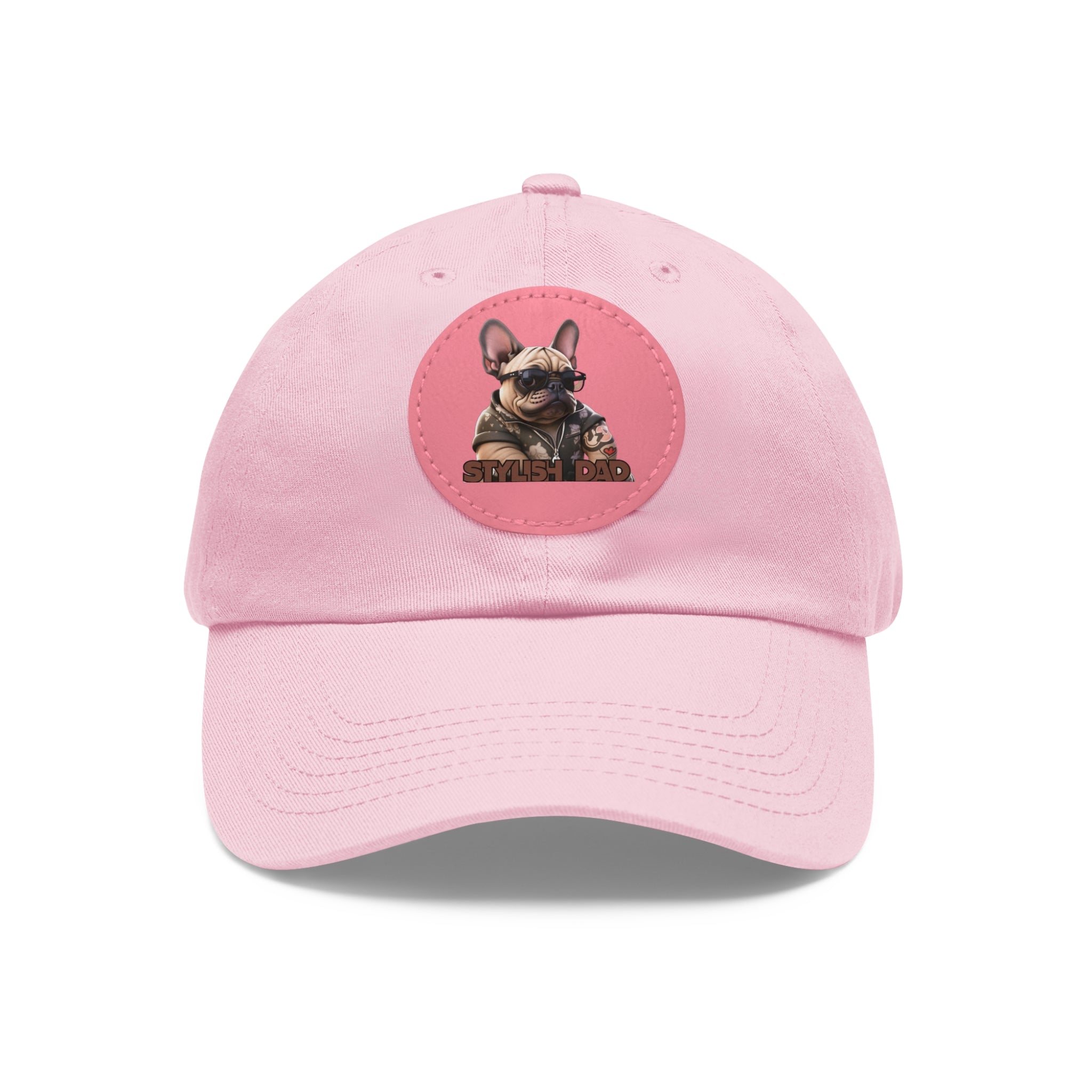 Dad Hat with Leather Patch (Round)