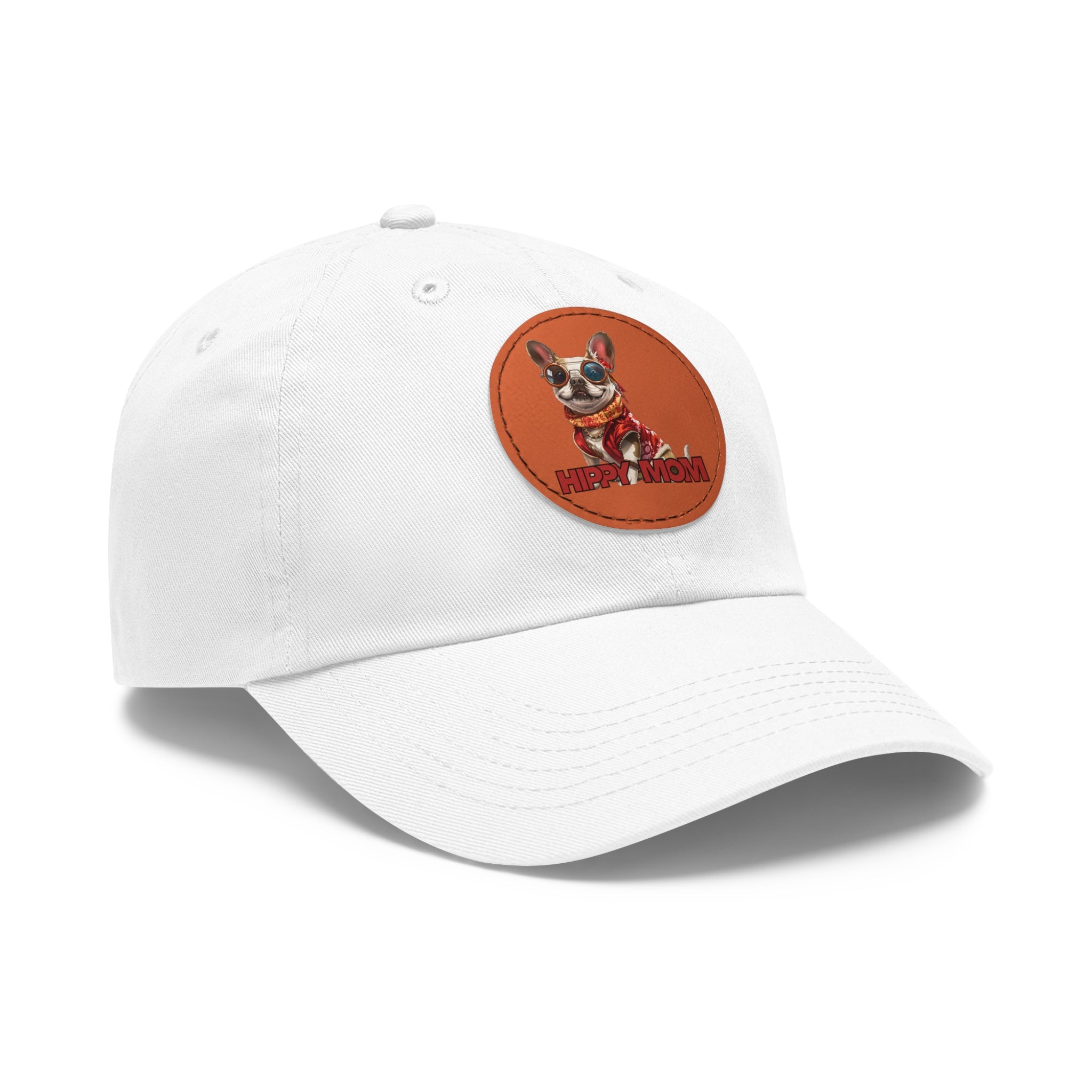 Dad Hat with Leather Patch (Round)