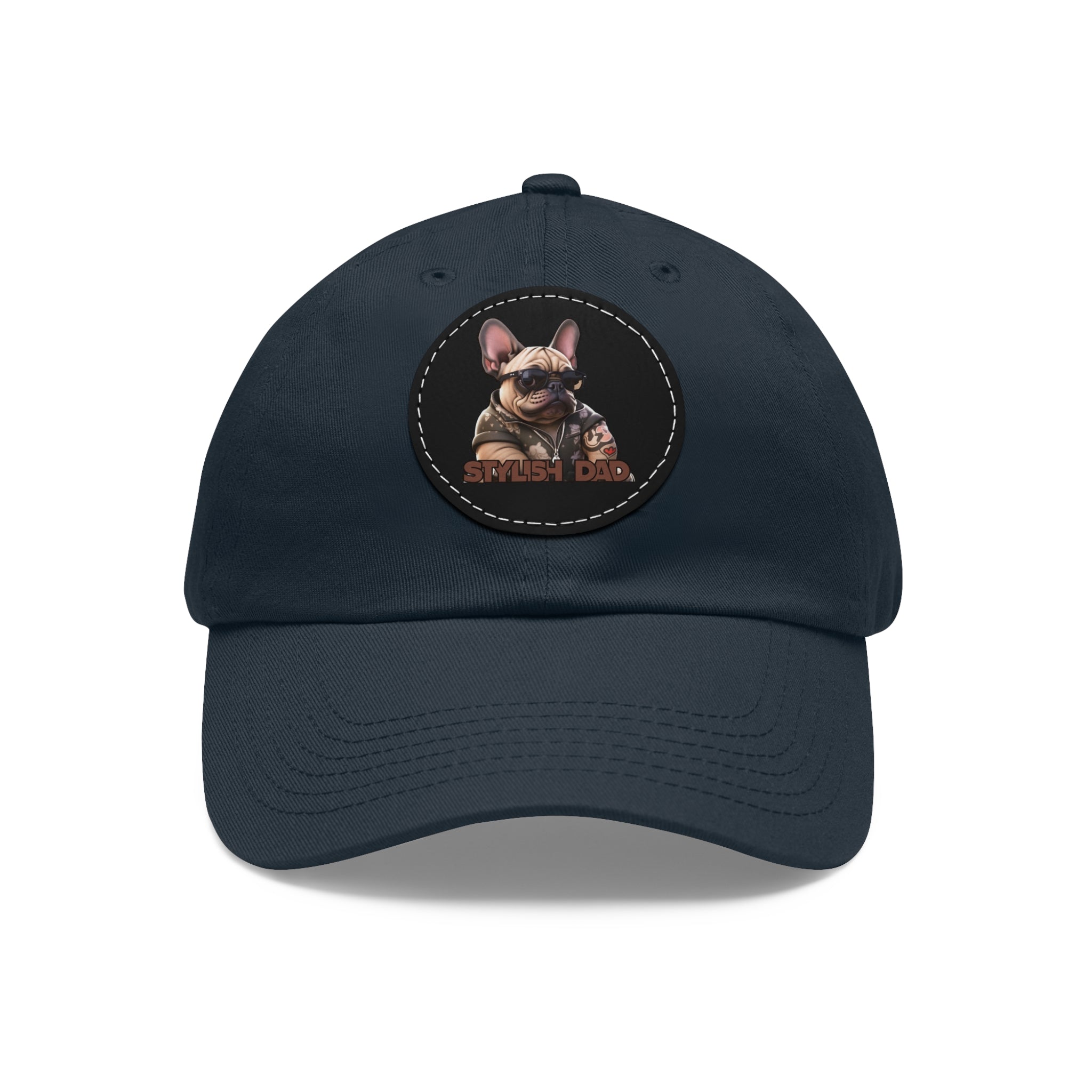 Dad Hat with Leather Patch (Round)