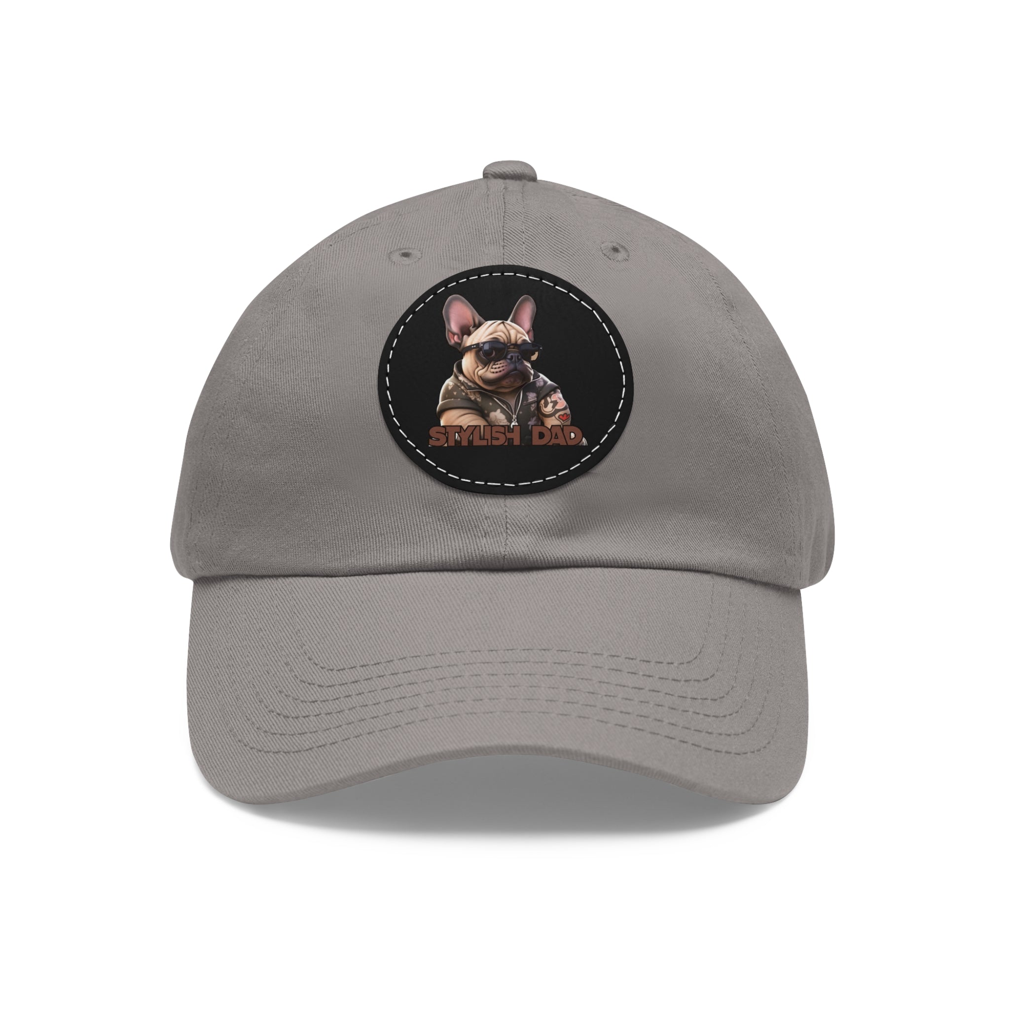 Dad Hat with Leather Patch (Round)