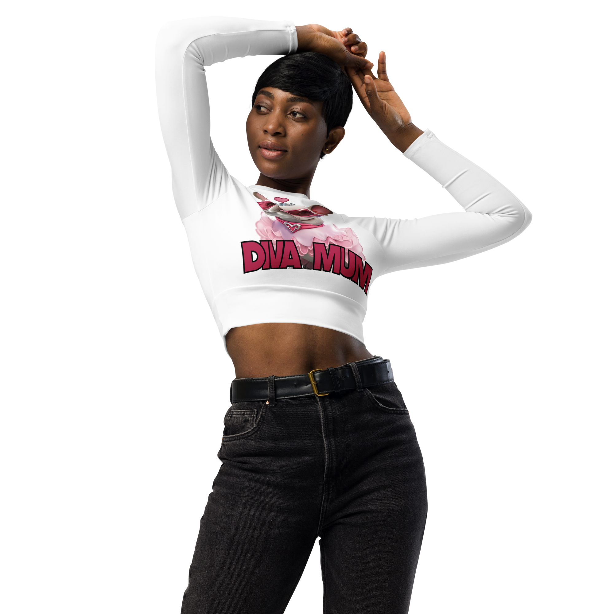 Recycled long-sleeve crop top